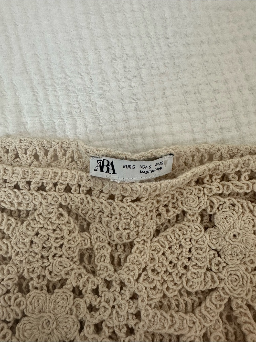 Zara NWOT Ecru Crochet Shorts - Picture 3 of 8